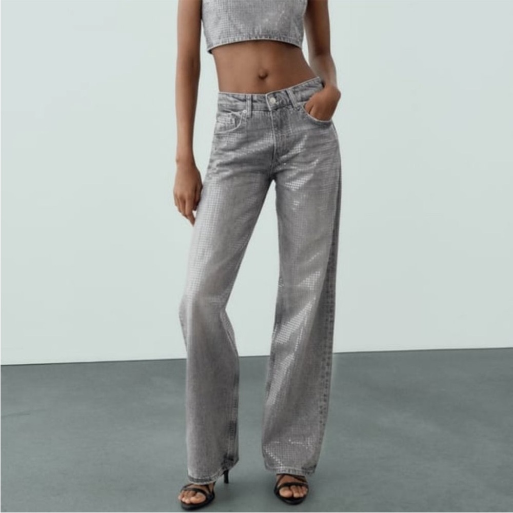 Zara sequin jeans
